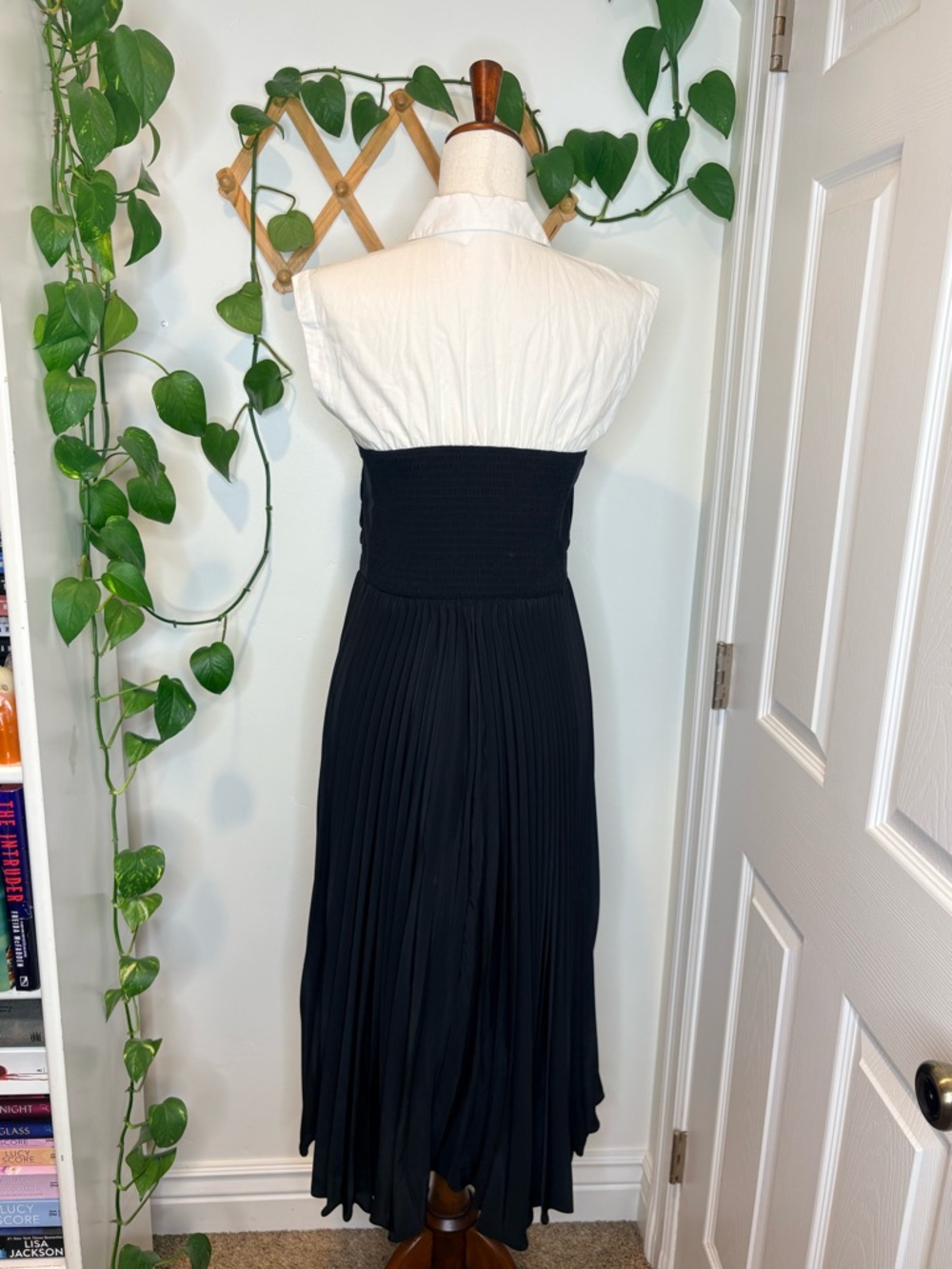 Anthropologie Maeve Pleated Twofer Midi Shirt Dress - Picture 6 of 13